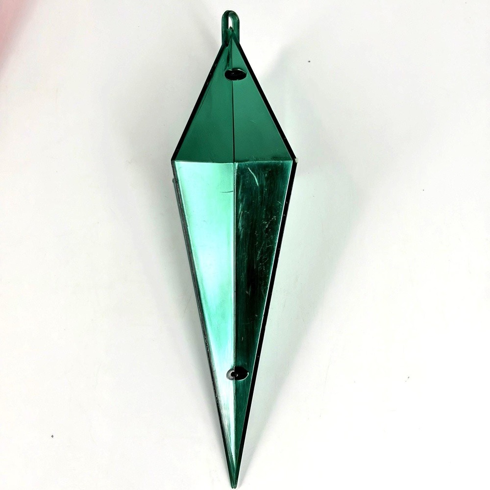 Vintage Geometric Diamond Shape Plastic Tree Ornaments 3 Pc Red Green Gold 3" - Picture 5 of 12